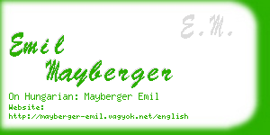 emil mayberger business card